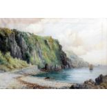 Edward Christian Quayle (1872-1946) - Watercolour - Seascape, possibly Isle of Mann, 19.5ins x 29.