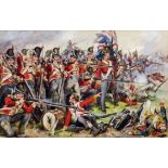 Harry Payne (1858-1927) - Watercolour - "The Battle of Albuhera" - Showing the Middlesex Regiment in