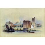 Edwin Thomas Dolby (fl. 1849-1895) - Watercolour - "Lambeth Palace" view from the river, 6.25ins x