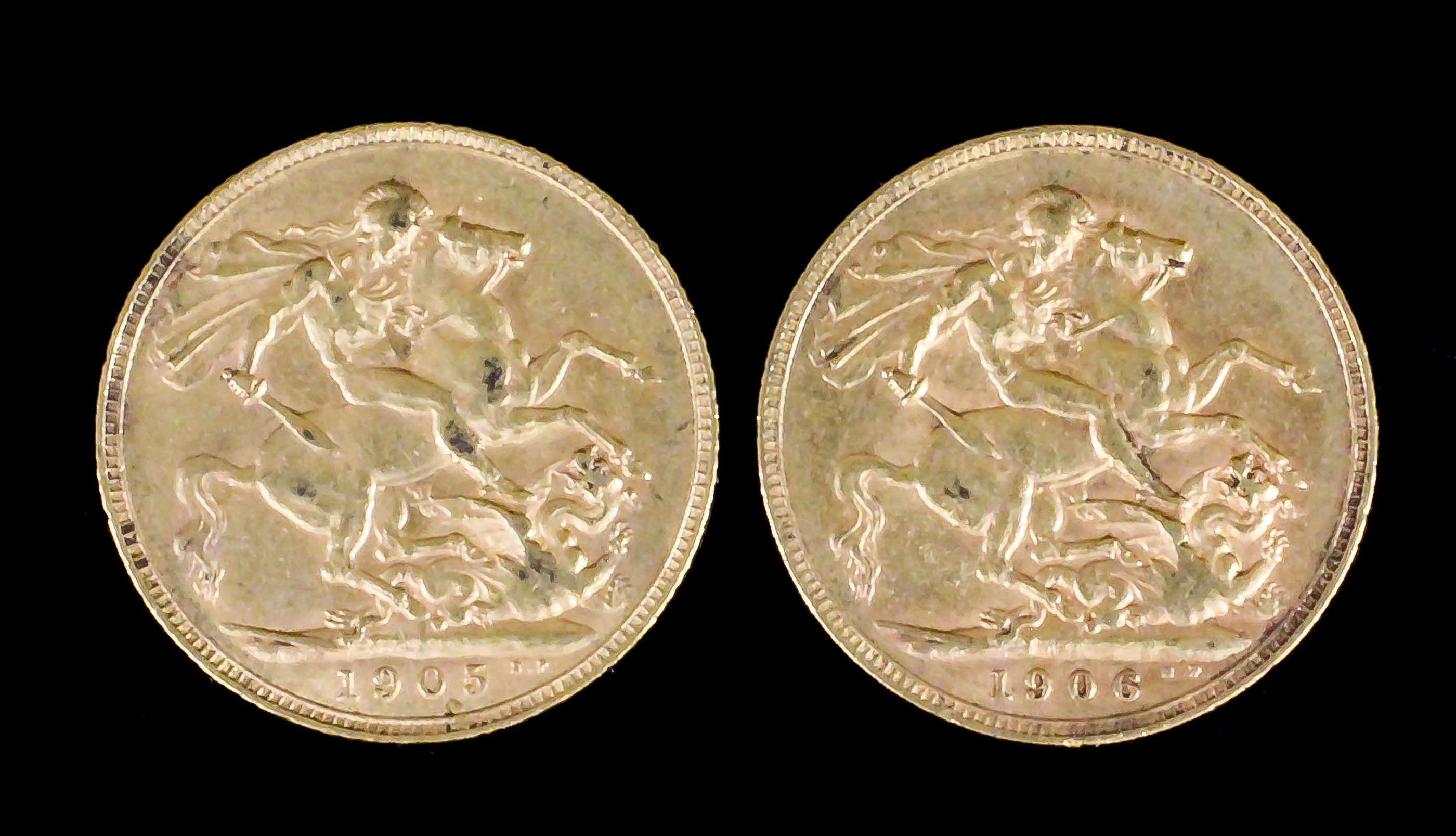 An Edward VII 1905 Sovereign and an Edward VII 1906 Sovereign (both Fine - with slight edge knocks)