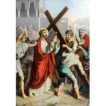 19th Century Continental school - Oil painting - Christ receiving the cross on the way to Calvary,