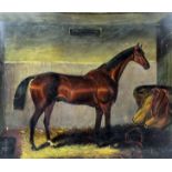 A.G.L (19th Century British school) - Oil painting - "Ashby" - Study of a standing hunter in its