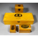 A Victorian Mauchline ware glove box with Tam O'Shanter and Souter Johnnie, 10ins x 3.5ins x 2.