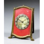 A late 19th/early 20th Century gilt metal cased desk timepiece by The Doxa Watch Manufactory, No.