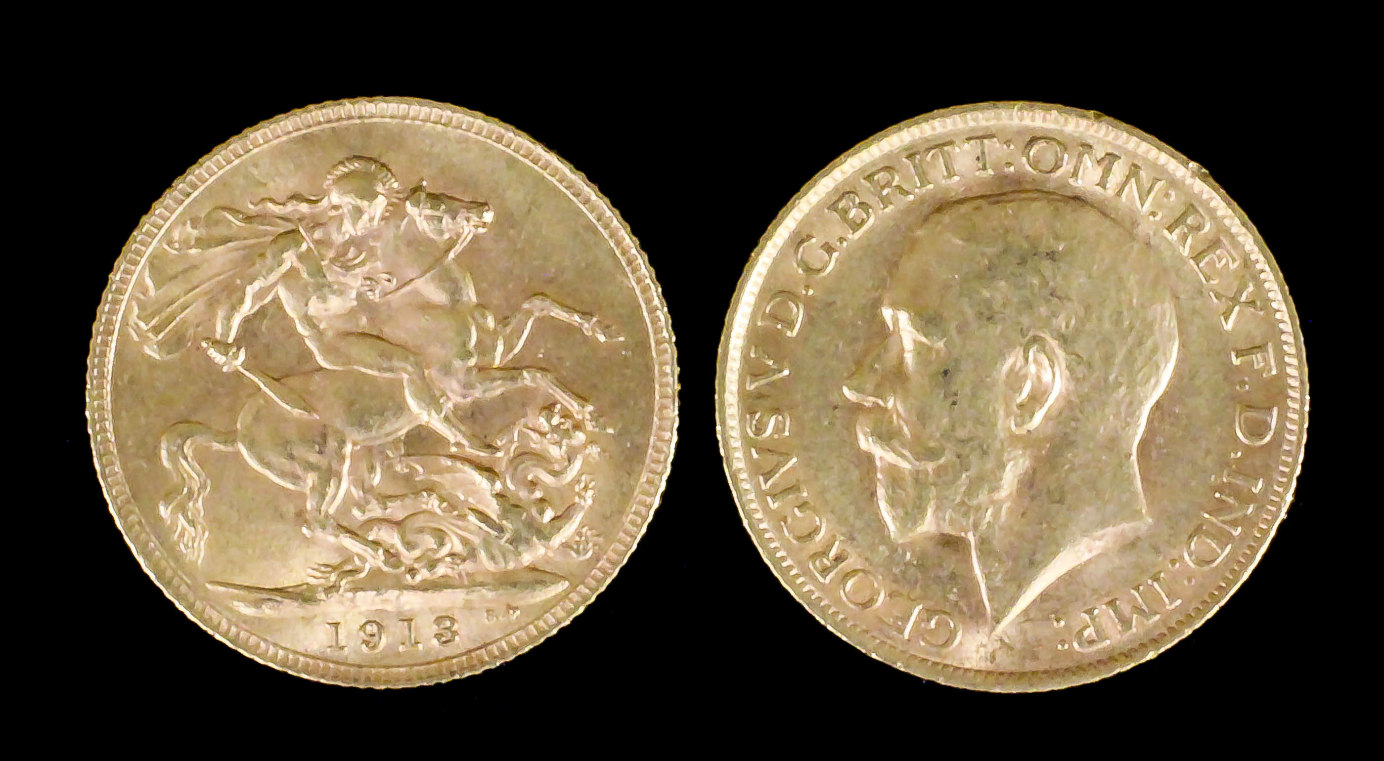 Two George V 1913 Sovereigns (both Fine - with edge knocks)