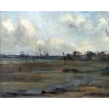 E. Woodroffe-Hicks (late 19th/early 20th Century) - Oil painting - "Richborough, Thanet", panel 12.