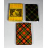 A Victorian Mauchline ware " Prince Charlie" Tartan ware card case, 4.125ins x 2.75ins, a "