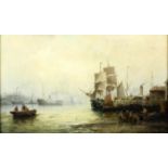 T. Hunnle (?) - 19th Century British - Pair of oil paintings - "The Thames near Northfleet" and "The