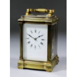 A late 19th Century French carriage clock by Henri Jacot, No. 3702, the white enamel dial with Roman