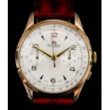 A modern gentlemen's gilt metal and stainless steel case Bucherer chronograph wristwatch, the