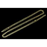 A fine triple link and oval twist link gold coloured metal necklace, 130mm overall (gross weight