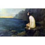 ***Sydney Percy Kendrick (1874-1955) - Oil painting - "Ariadne on a Rock", canvas 31.5ins x 47.5ins,