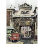 *** Trevor Chamberlain (born 1933) - Oil painting - "Leadenhall Market", canvas 14ins x 10ins,