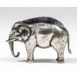 An early 20th Century silver elephant pattern pincushion, 1.5ins high, by Adie & Lovekin Ltd,