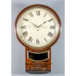 A good George IV mahogany cased drop dial wall clock by John Fagg of Margate, the 15ins diameter