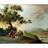 19th Century British school - Pair of oil paintings - "Gypsy Encampment" and "The Fortune