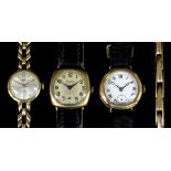 A lady's 9ct gold Gradius wristwatch, the circular silvered dial with baton numerals, in plain case,