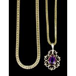 A modern 18ct gold heavy gauge foxtail chain link necklace, 495mm overall (gross weight 17.6