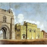 Early 19th Century English school - Pen, ink and watercolour - Study of Canterbury City Gaol and