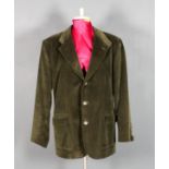 Two Holland & Holland "Apre shoot" mens' jackets both sized XL, one in green corduroy, and the other