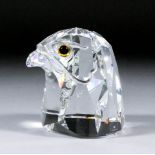 A Swarovski "Silver Crystal" large falcon head, designed by Max Schreck, 4ins high, introduced 1984,