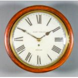 A mid-19th Century mahogany cased dial wall clock by Mattw. Curzon of Wells, the 12ins diameter