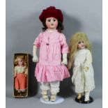 A French SFBJ bisque headed Bebe - "Mignonnette Marcheuse" walking doll with moving head, closing