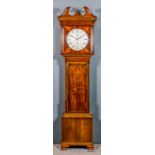 A 19th Century "Scottish" oak longcase clock by Brysons of Edinburgh, the 13ins diameter silvered