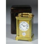 A late 19th Century French miniature carriage timepiece with alarum by Henry Capt of Geneva, No.48