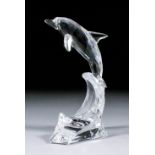 A Swarovski "Silver Crystal" large dolphin, designed by M. Stamey, 8ins high, with original