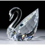 A Swarovski "Silver Crystal" giant swan, designed by Anton Hirzinger, 6.75ins high, with original