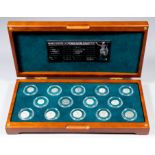 A boxed collection of fourteen Roman silver coins - "Emperor Silver Collection", comprising -