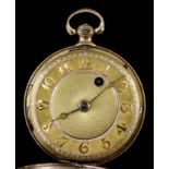 A George III gentlemen's 18ct gold cased open faced verge pocket watch, No. 1009, the gilt dial with