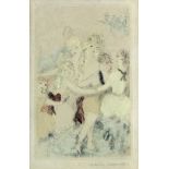 *** Marie Laurencin (1883-1956) - Pair of coloured engravings - Groups of women, 5ins x 3ins, signed