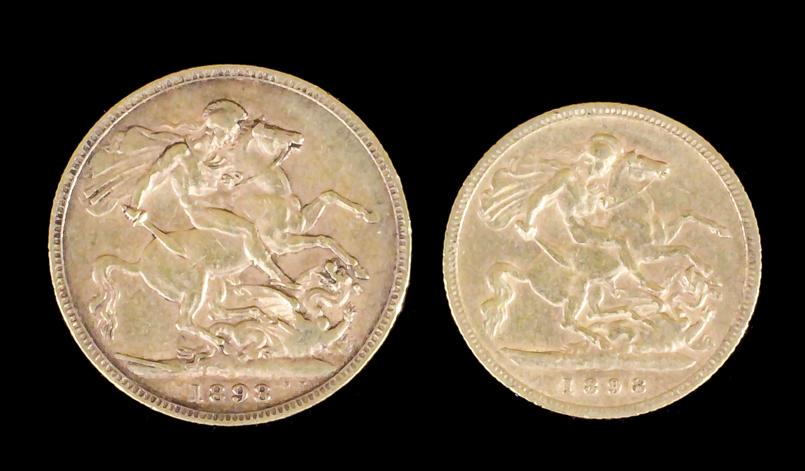 A Victoria 1898 Sovereign and Half Sovereign (Old Head - Fair)