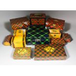 A Victorian Mauchline ware " Chisholm" Tartan ware twin drawer jewellery box with vignette of