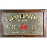 An early 20th Century Simonds of Reading Pale Ales and Stout advertising mirror, with gilt lettering