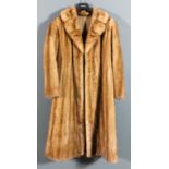 A lady's blonde mink full-length coat, size 10