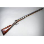 An early 19th Century 12 bore muzzle loading side by side hammer action shotgun by Webster of Melton