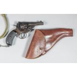 A live .455 calibre service revolver by Webley (mark V), Serial No. 146296, 4ins barrel, frame