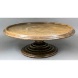 A late 19th Century turned oak Lazy Susan, 22ins diameter