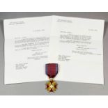 A late 20th Century Polish Golden Cross of Merit Medal, awarded to "Mrs Helen Landau" by The