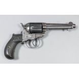 A 19th Century .41 calibre revolver by Colt, Serial No. 162895, 4ins barrel engraved to top with