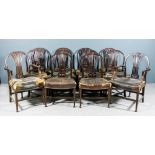 A set of twelve 20th Century mahogany dining chairs of "Hepplewhite" design (including two