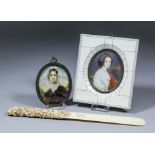 An early 20th Century French oval half-length miniature depicting a young woman in 16th/17th Century