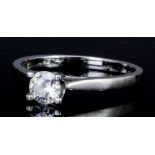 A modern platinum mounted diamond solitaire ring, brilliant cut stone of .57ct (gross weight 5