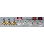 A group of eight George VI Worl WarII medals, comprising 1939-1945 Defence Medal, 1939-1945 War