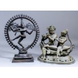 A Hindu bronze figure - Shiva Nataraja, Lord of Dance, 15ins (38cm) high, and a bronze figure of