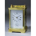 A 20th Century French carriage clock by L'Epee, the white enamel dial with Roman numerals, to the