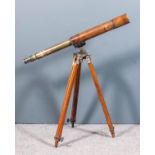 A World War I Negretti & Zambra three draw military brass telescope, stamped "Telescope F.A.M K_V